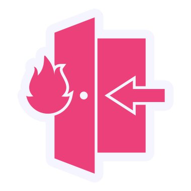 Çıkış Vektörü Kabartma Simgesini Ateşle Tasarımı 