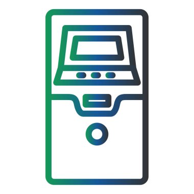 ATM 'de. Web simgesi basit illüstrasyon