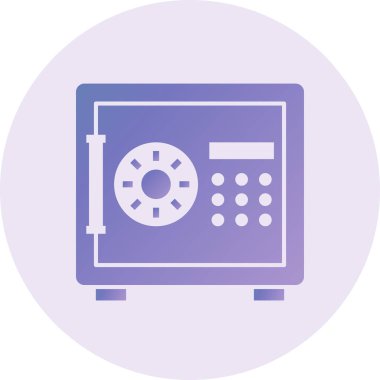 Güvenli Kutu Vektörü Kabartma Simgesi Tasarımı