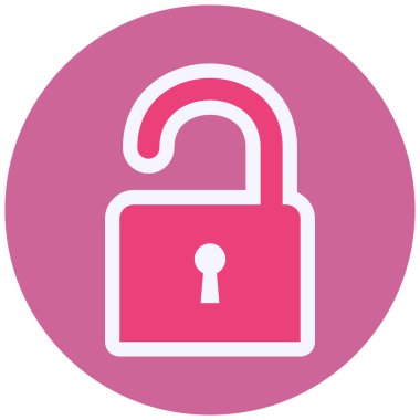 Asma kilit. Web simgesi basit illüstrasyon