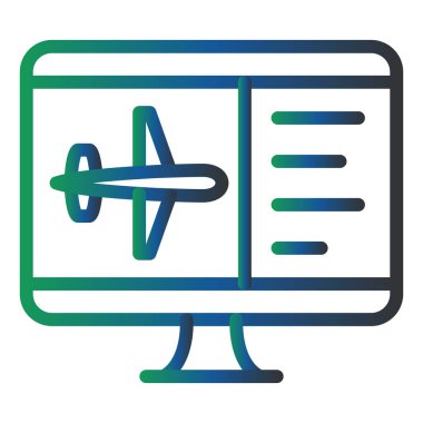 Uçak bileti. Basit illüstrasyon