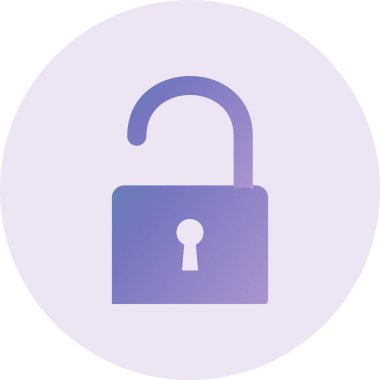 Asma kilit. Web simgesi basit illüstrasyon