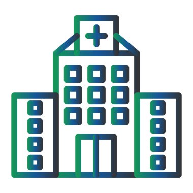 Hastane binası ikon vektör illüstrasyonu 