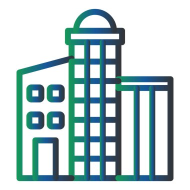 Bina. Web simgesi basit illüstrasyon