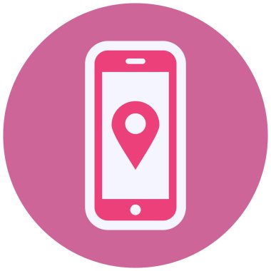 mobile application location, gps icon, web illustration