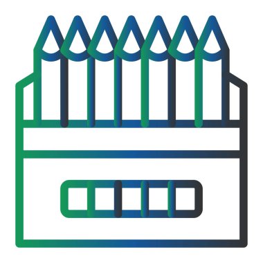 Renkli Kalemler Vektör Şekil Simgesi Tasarımı