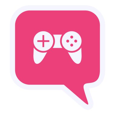 Oyun Sohbeti Vektörü Glyph Simgesi Tasarımı 