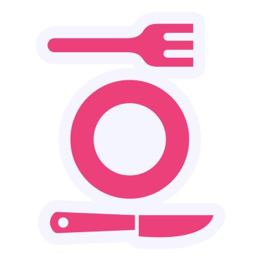 Çatal bıçak ikonu. Basit resimleme