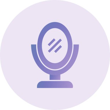 mirror, makeup flat color icon. simple illustration