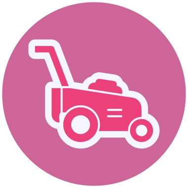 Çim Kesici Vektör Kabartma Simgesi Tasarımı