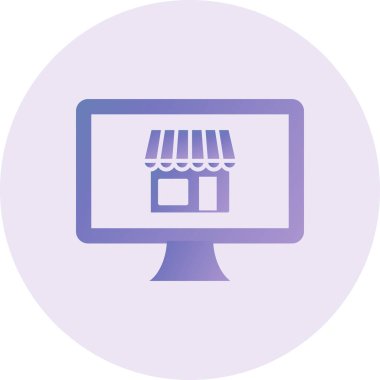 Çevrimiçi Alışveriş Vektörü Kabartma Simgesi Tasarımı