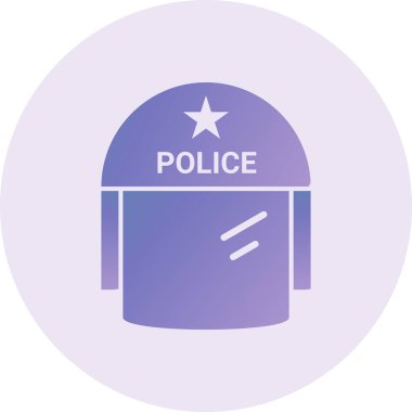 vector illustration of modern Police helmet icon 