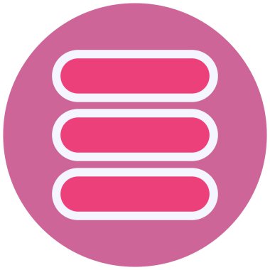 beautiful pink Menu vector icon