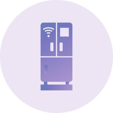 Modern Smart Fridge simgesinin vektör çizimi