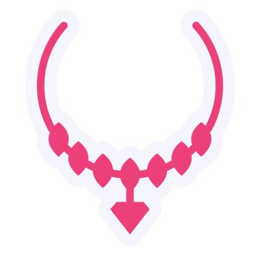 necklace, pendant, simple web illustration 