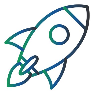 Roket. Web simgesi basit illüstrasyon