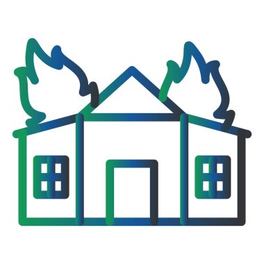 Ateş Evi Vektörü Kabartma Simgesi Tasarımı 