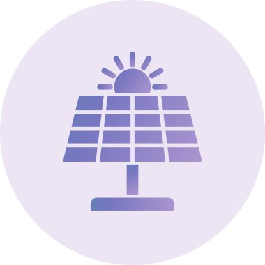 Güneş paneli ikon vektör illüstrasyonu 