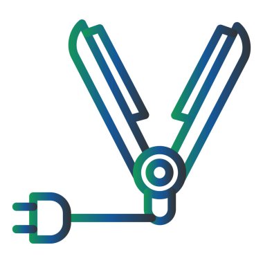 Saç Düzleştirici Vektör Sembol Tasarımı 