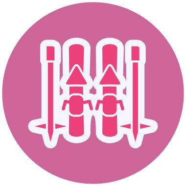 Kayak Vektörü Kabartma Simgesi Tasarımı