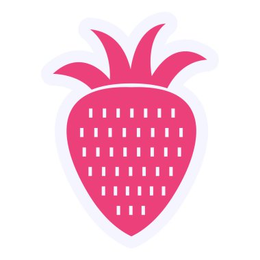 Çilekli. Web simgesi basit illüstrasyon 