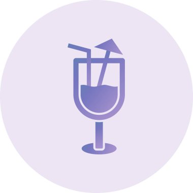 Kokteyl ikonu vektör illüstrasyonu