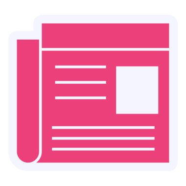 Gazete. Web simgesi basit illüstrasyon 