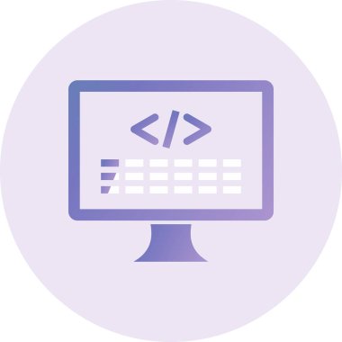 Kodlama. Web simgesi basit illüstrasyon 