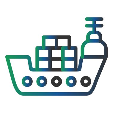 kargo gemisi. Web simgesi basit illüstrasyon