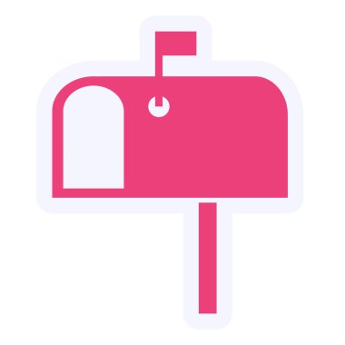 Posta kutusu düz vektör simgesi