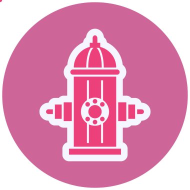 Yangın Hidranı Vektör Kabartma Simgesi Tasarımı 