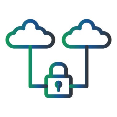 Güvenli Bulut Vektörü Kabartma Simgesi Tasarımı