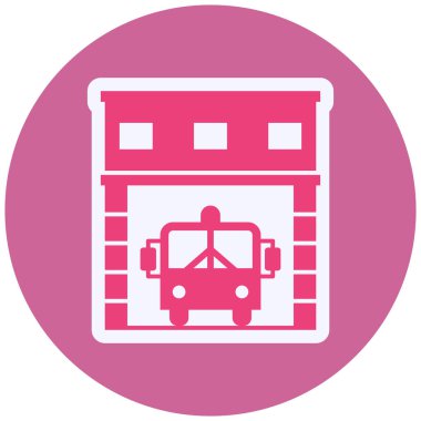 İtfaiye İstasyonu Vektör Sembol Tasarımı 