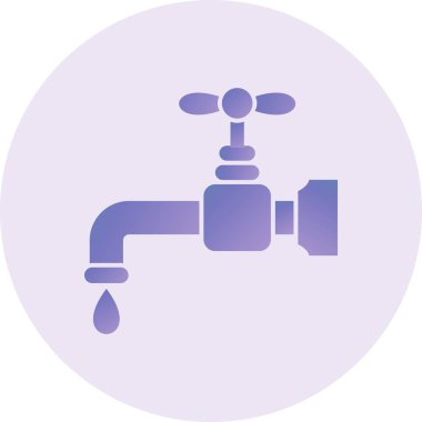 Musluk Vektörü Kabartma Simgesi Tasarımı 