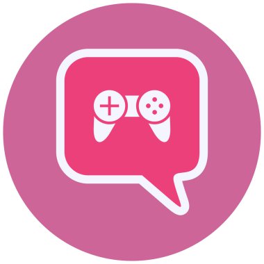 Oyun Sohbeti Vektörü Glyph Simgesi Tasarımı 