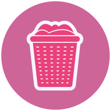  Laundry Basket web icon vector illustration