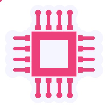 Cpu vektör düz simgesi 