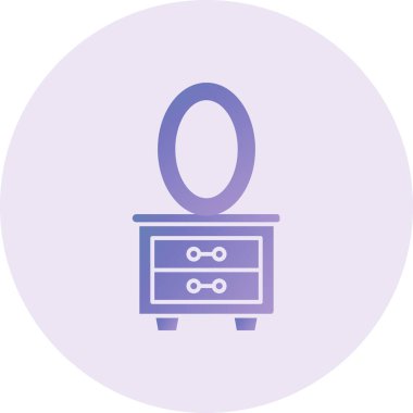 mirror, makeup flat color icon. simple illustration