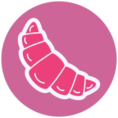 Kruvasan Vektör Kabartma Simgesi Tasarımı