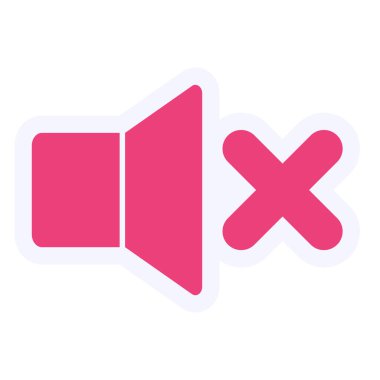 Sessiz. Web simgesi basit illüstrasyon