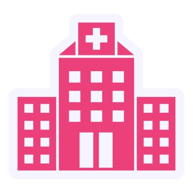 Hastane binası ikon vektör illüstrasyonu 