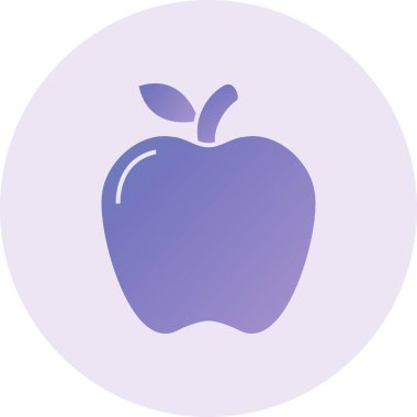 Elma. Web simgesi vektör illüstrasyonu