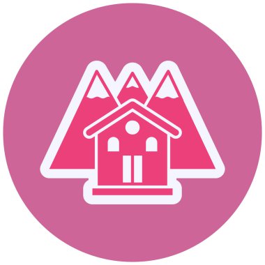 Dağ Evi Vektörü Sembol Tasarımı