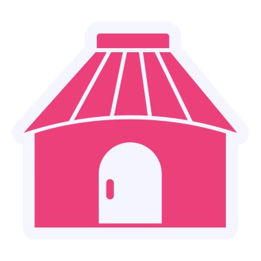 Yurt. Web simgesi basit illüstrasyon