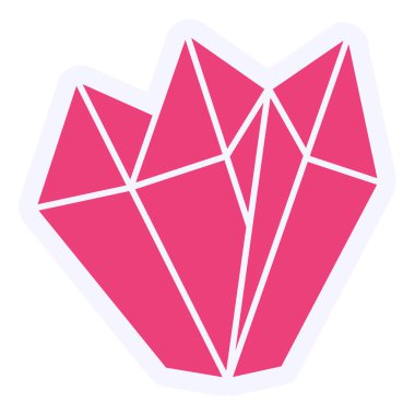 Beyaz arkaplanda izole edilmiş karikatür biçiminde elmas simgesi