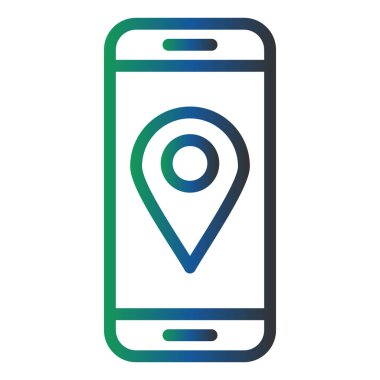 mobile application location, gps icon, web illustration