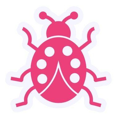 Uğur böceği. Web simgesi basit illüstrasyon