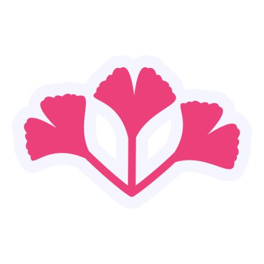 Ginkgo icon, floral vector illustration