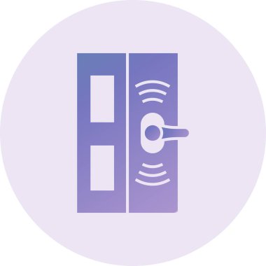 Akıllı Kapı Vektörü Kabartma Simgesi Tasarımı