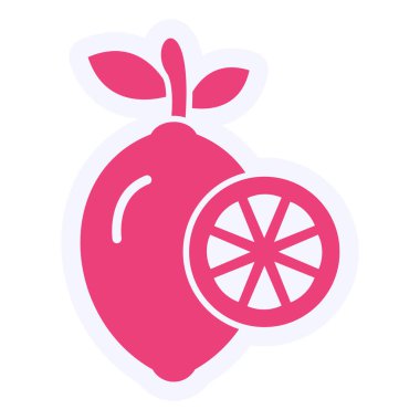 lemon icon, simple illustration. flat design style